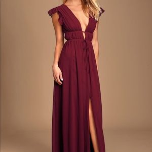 Lulus ruffled maxi dress